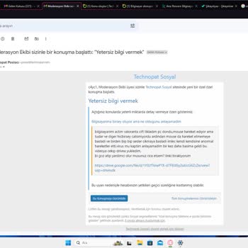 Technopat.net Yetersiz Bilgi Vermek Adı Altında Uyarı Aldım