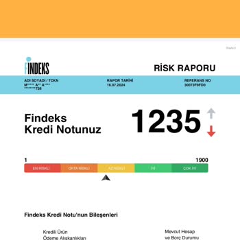 Findeks Kredi Risk Raporu