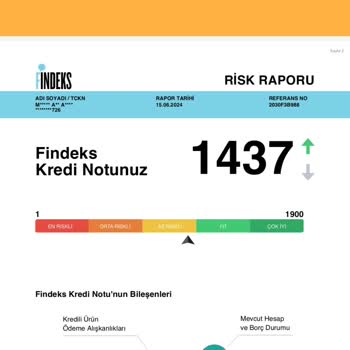 Findeks Kredi Risk Raporu