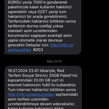 Vodafone Saatler İçinde Kendiliğinden Giden 7 GB İnternet!