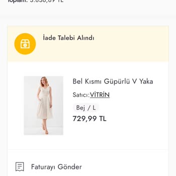 Vitrin Giyim Boyner Üzerinden Alınan Vitrin Marka Urumun İadesi Alınmıyor,