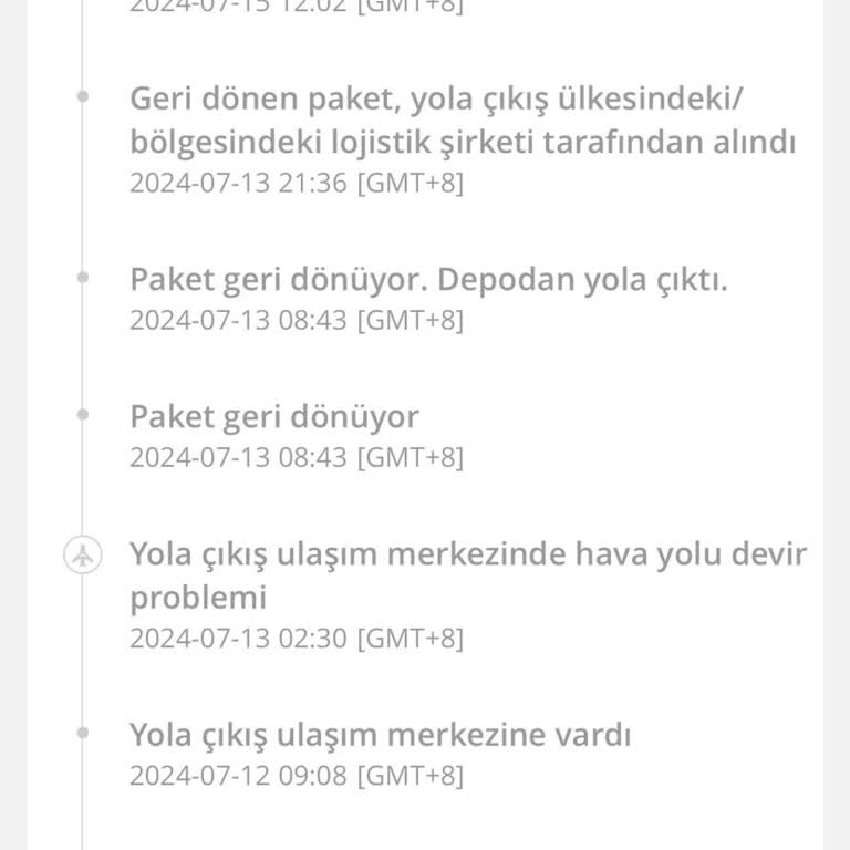Aliexpress Hava Yolu Devir Problemi Nedeniyle Siparişin Satıcıya Gönderilmesi