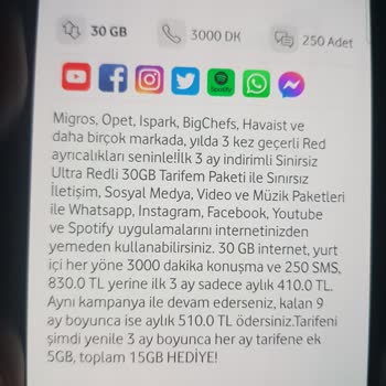 Vodafone'un Tutturabildiğine Tarife Uygulaması.