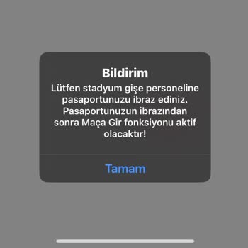 Passolig Lütfen Stadyum Gişe Personelinizden Pasaportunuzu İbraz Ediniz.