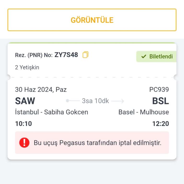 Pegasus Uçuş İptali Ve Yolcu Hakları