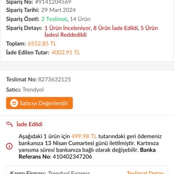 Trendyolmilla Trendyol İadeye Gönderdiğim Ürünlerim Ortada Yok