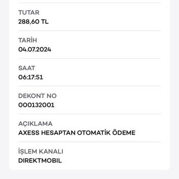 Akbank Axess Platin Kredi Kartı Üyelik Ücreti Ve Artı Para Limitimden Kesinti