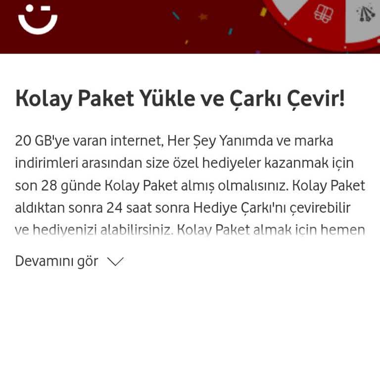 Vodafone Yanımda Premium Çark Sorunu