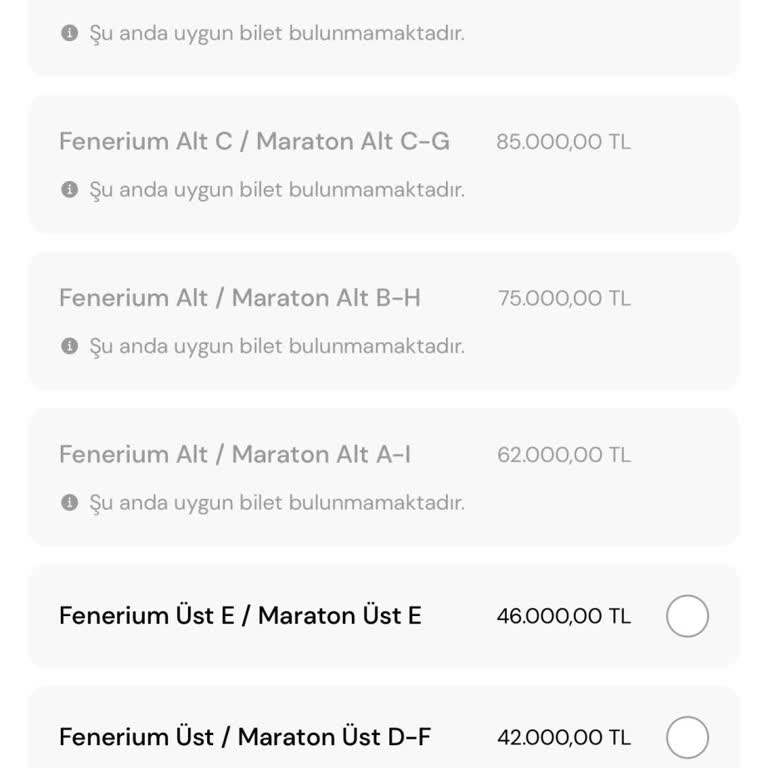 Passolig Passo Uygun Bilet Yok Hatası