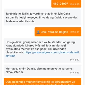 Migros Sanal Market Ürünümü Göndermiyor!