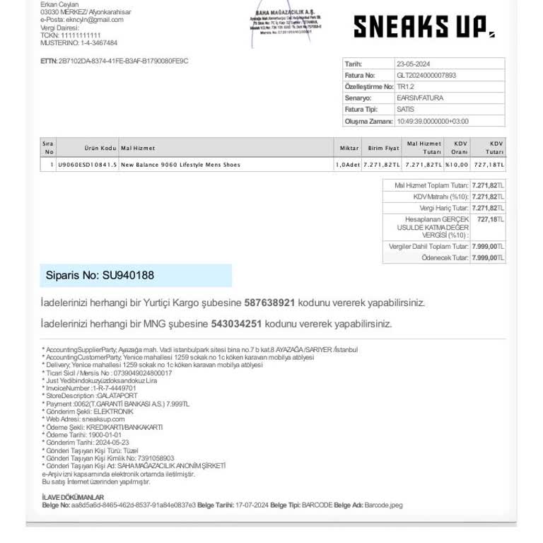 Sneaks Up Ürün Teslimatını Yapmadı