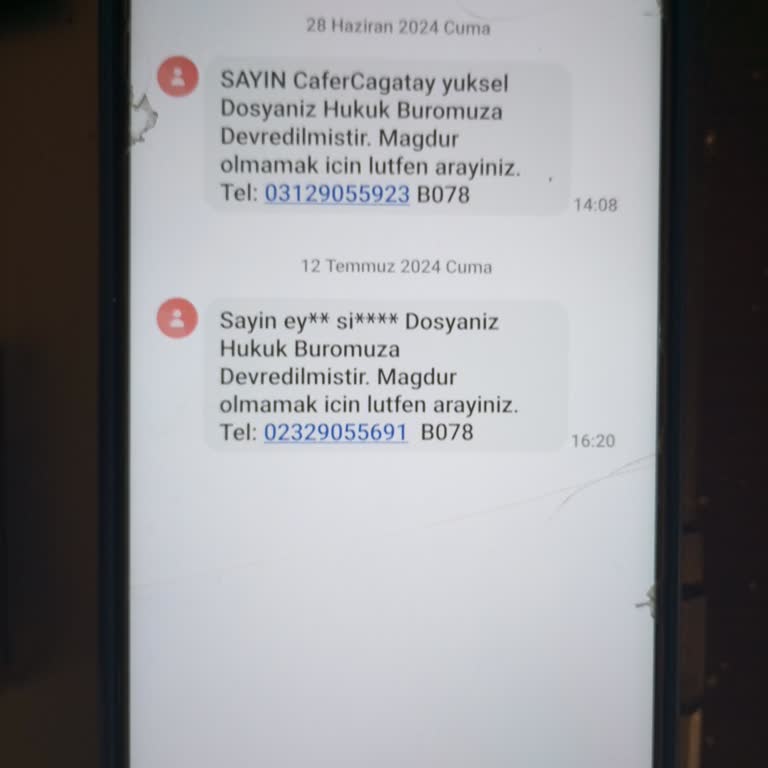 TAYFUNSNBL (SMS) Sahte Hukuk Bürosu Adına Gönderilen Mesajlar Hakkında Şikayet