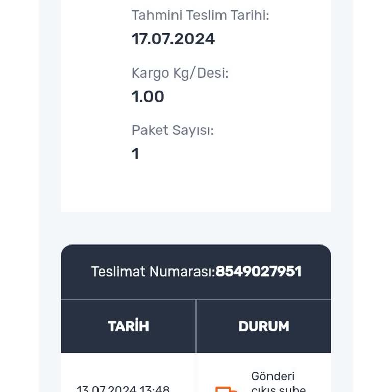 Aras Kargo Siparişin 4 Gündür Elime Ulaşmaması