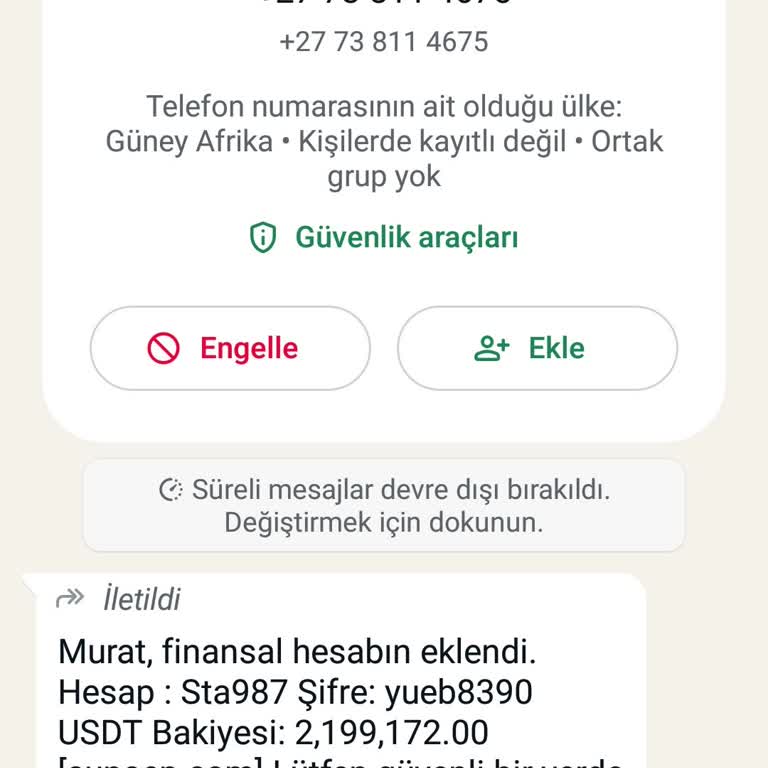 WhatsApp Şikayet (hesabın Eklendi)