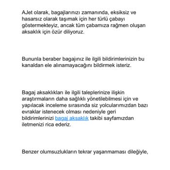 AJet (Anadolu Jet) Bagaj Hasarı Ve Yetersiz Müşteri Hizmeti Deneyimi