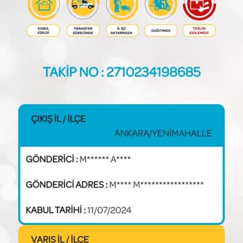 PTT Kargo Ürünü Adresime Getirmedi
