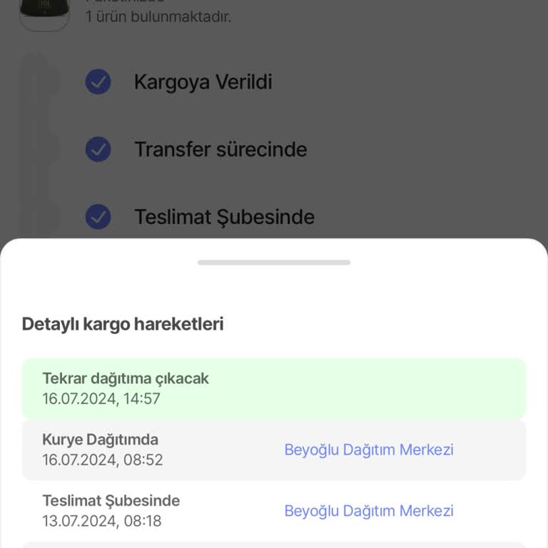 Hepsijet Beyoğlu Dağıtım Kargomu Teslim Etmiyor