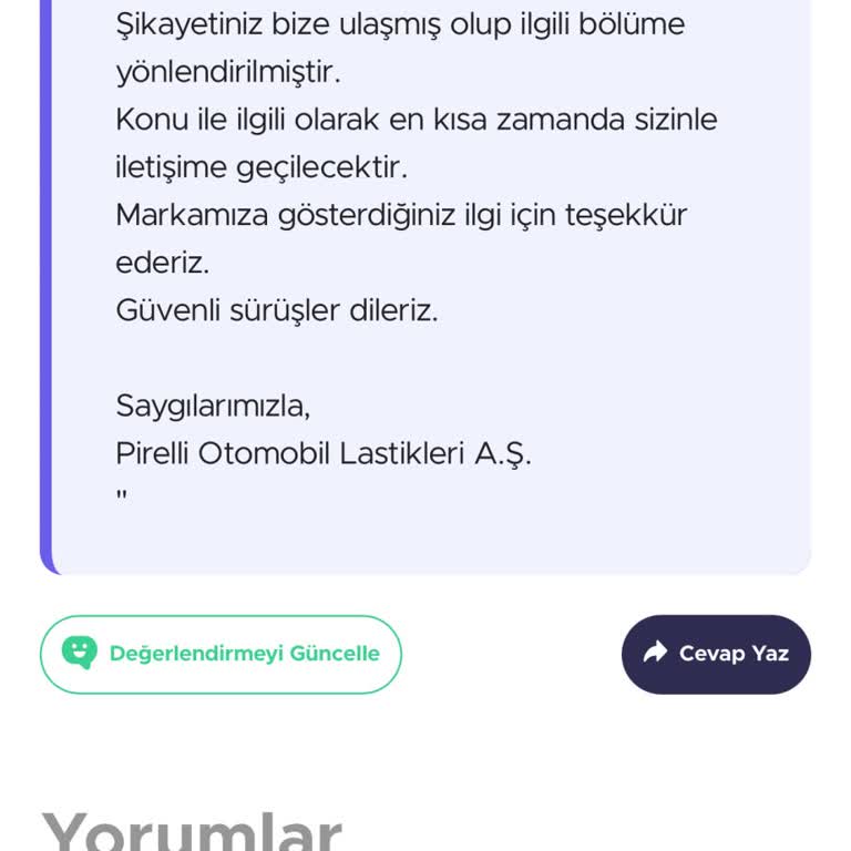 Pirelli Lastiğin Yarılması Ve Fabrikanın Verdiği Cevap