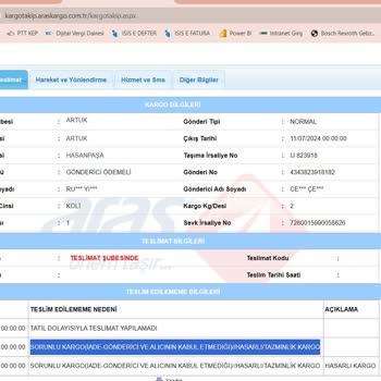 Aras Kargo Trendyol Ürün Teslim Edilmeme Sorunu