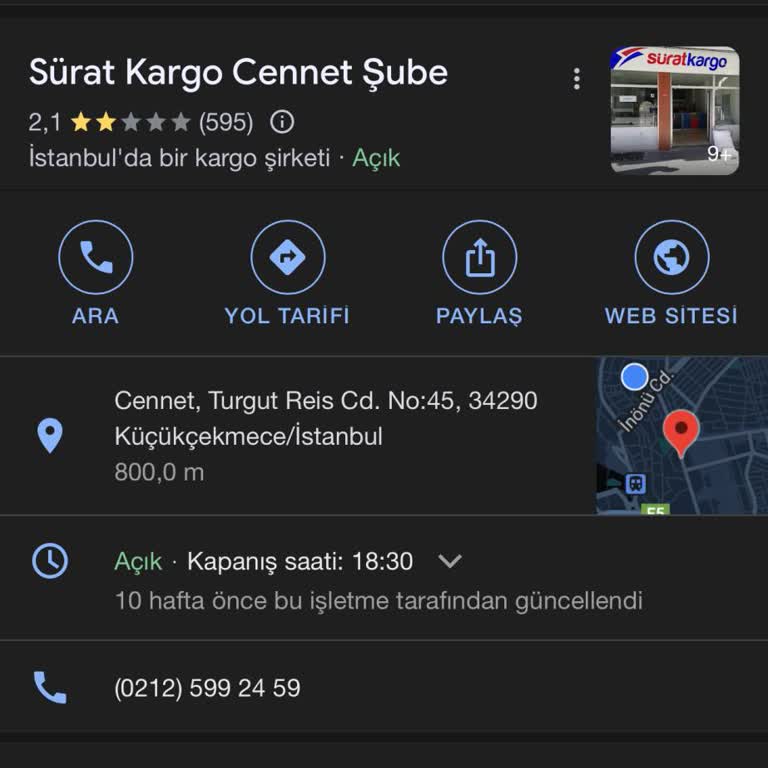 Sürat Kargo Cennet /Küçükçekmece /İstanbul