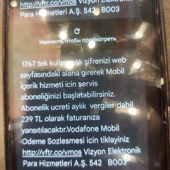 Vodafone Pay Üzerinden Bilgim Dışında Abonelikler Yapılması