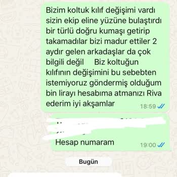 Bellona Koltuk Yüz Değişimi İstedik 2 Defa Yanlış Geldi Mağduruz 05428412675