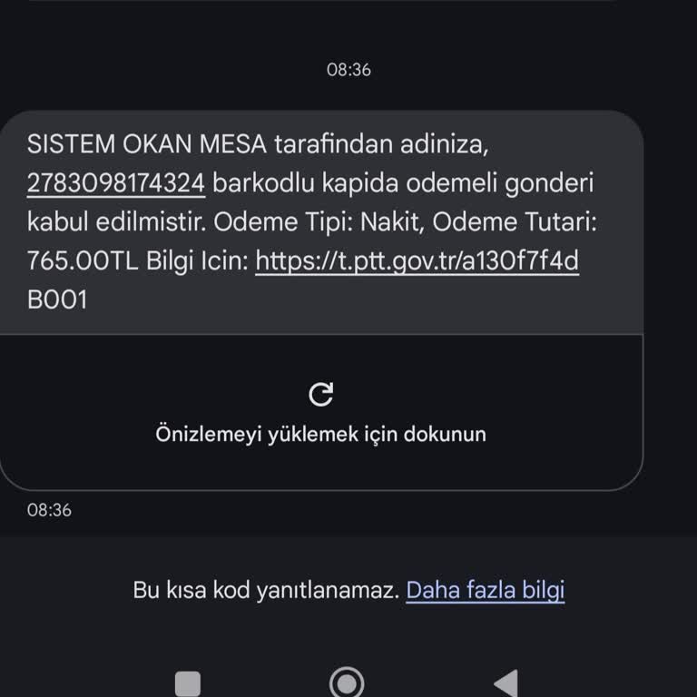Okan Mesa Orman Ürünleri Sipariş Edilmeyen Kargo