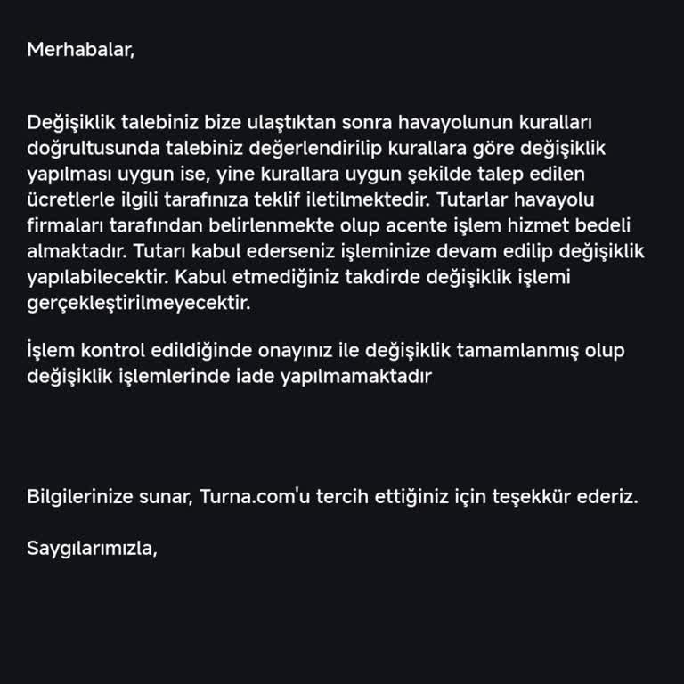 Turna.com Bilet Değişikliğinde Eski Bilet Ücretini İade Etmiyor
