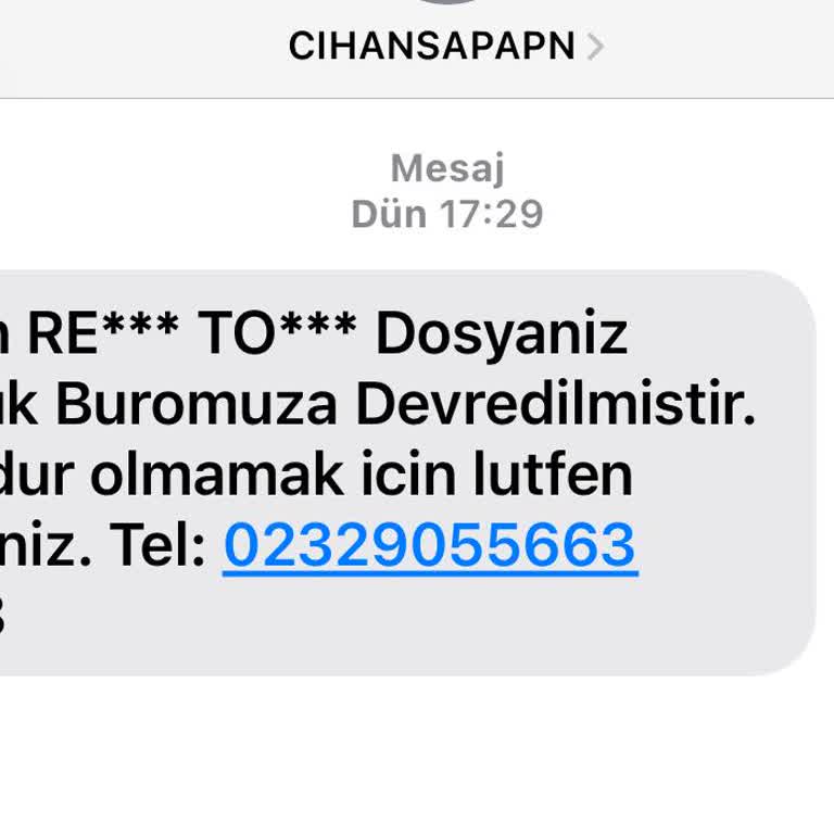 0232 905 53 68 Yanıltıcı Hukuk Bürosu Mesajları Hakkında Şikayet