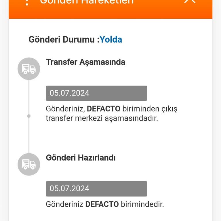 Trendyol DeFacto Siparişim 12 Gündür Kargoya Çıkmadı