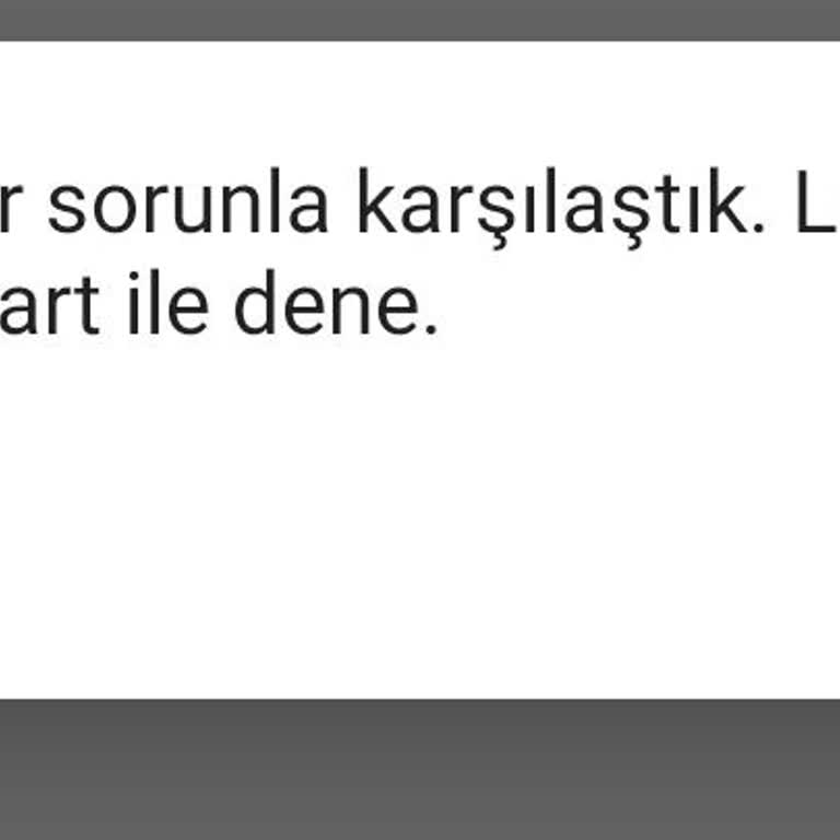Martı Kartında Bir Sorunla Karşılaştık Hatası