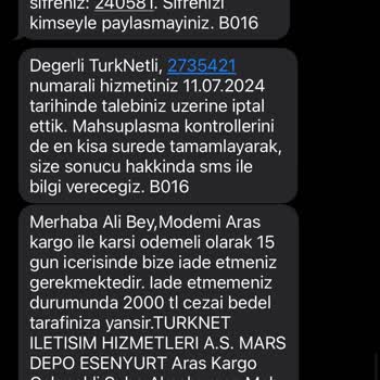 Turk Net 2000 TL Haksız Faturalandırma