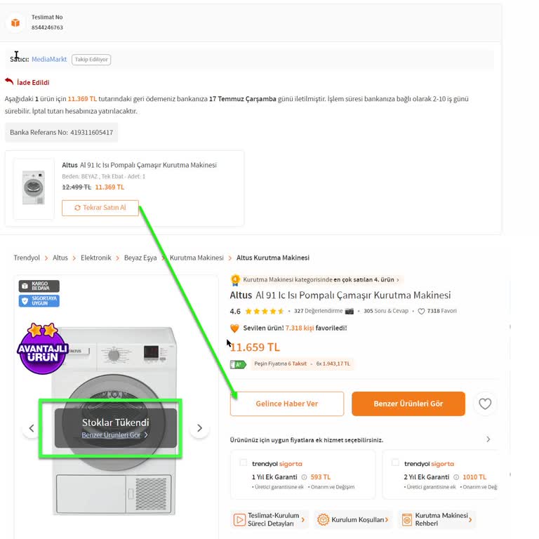 Trendyol Sattığı Ürünü Göndermiyor