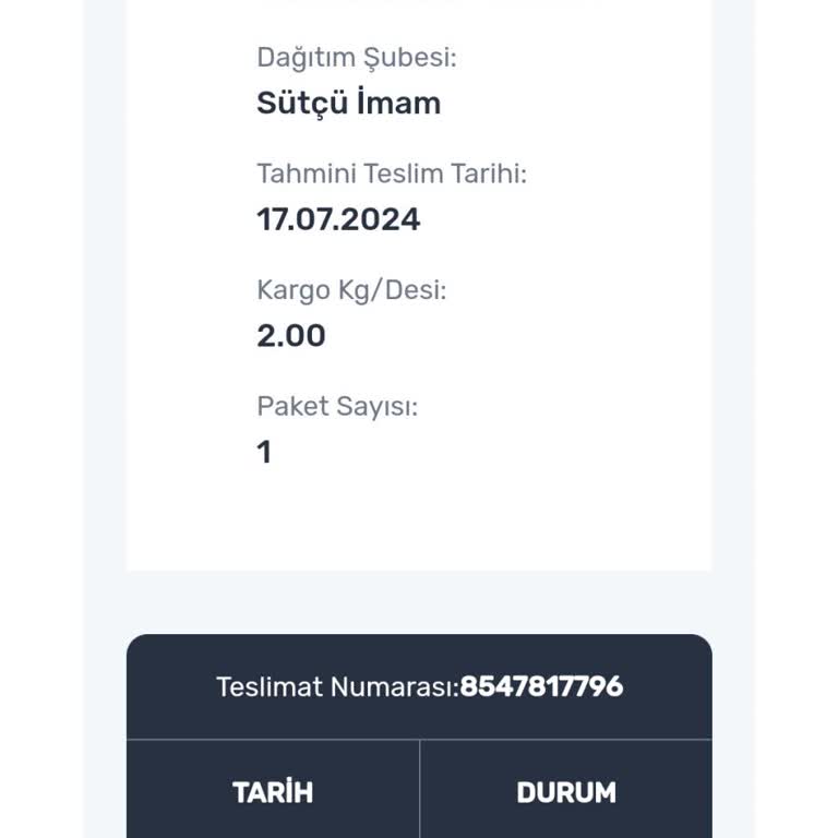 Sürat Kargo Siparişim Hala Gelmedi