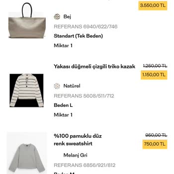 Massimo Dutti Siparişim Eksik Geldi