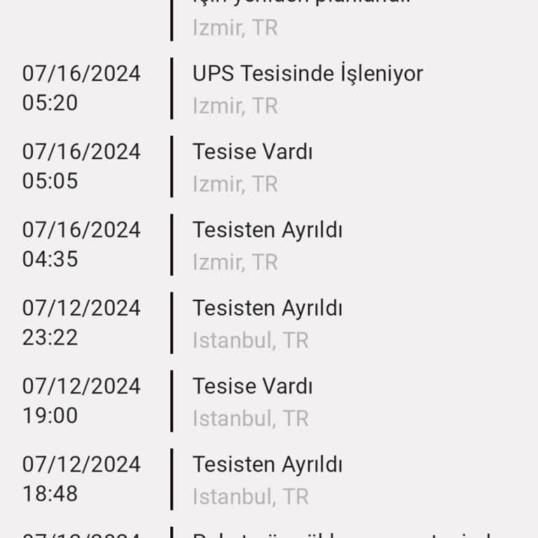 UPS Türkiye Kargo Dikili'ye Kargo Getirmiyor.