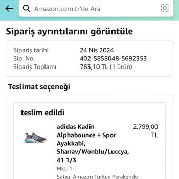 Amazon Kusurlu Adidas Spor Ayakkabı