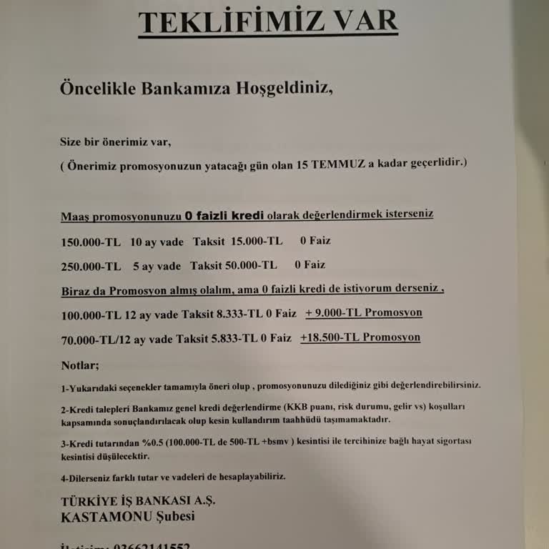 Kastamonu İş Bankası Maaş Promosyonunda Sunamadığı Fırsatlar