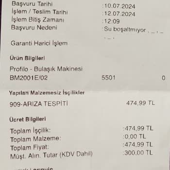 Profilo Yetkili Servis Basit Arızayı Gideremedi.