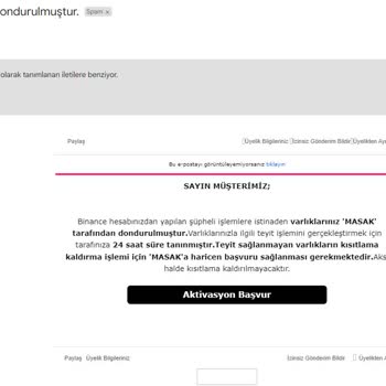I Received Fake SunExpress Emails Claiming My Non-Existent Binance Account Was Frozen by MASAK