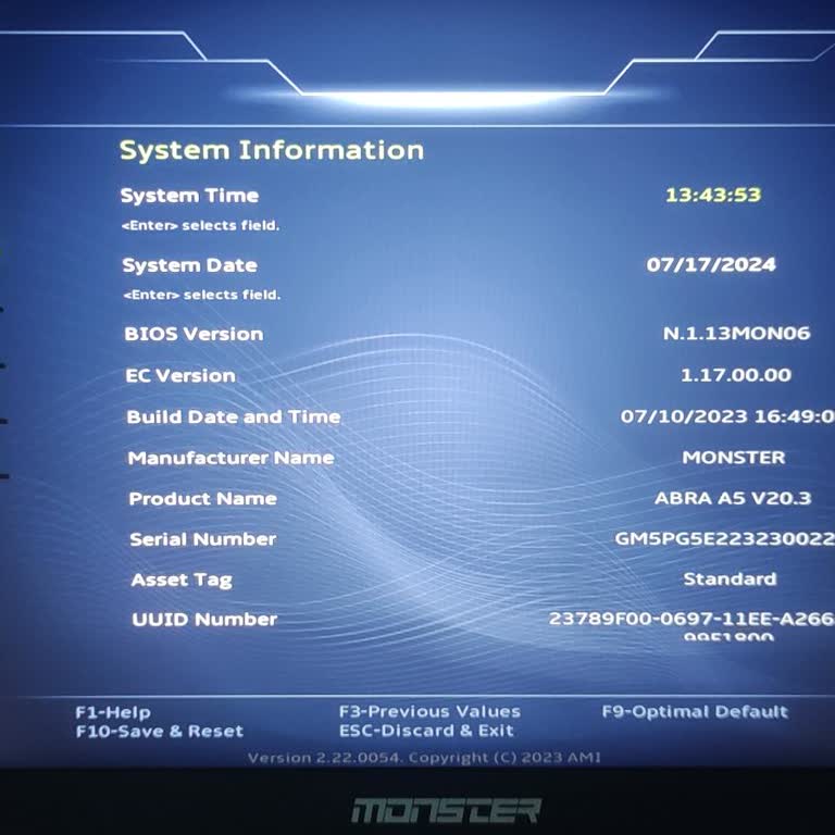 Monster Bios Ekranından Çıkamıyorum