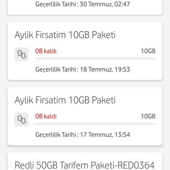 Vodafone 10 GB Hediyeli Ürün Problemi Gelmedi