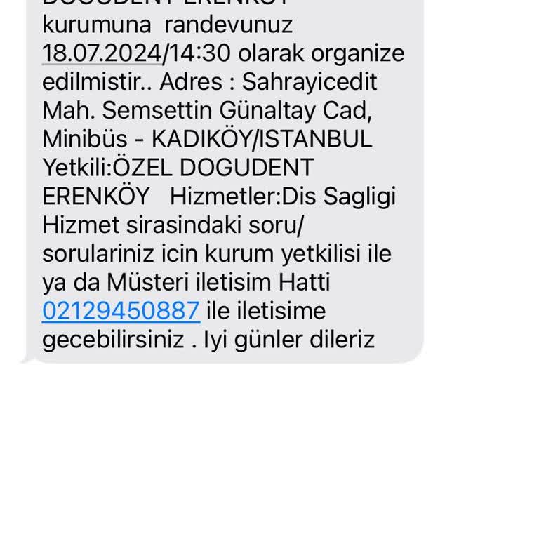 Türkiye Sigorta Asistan Hizmeti Diş Randevun Talebi