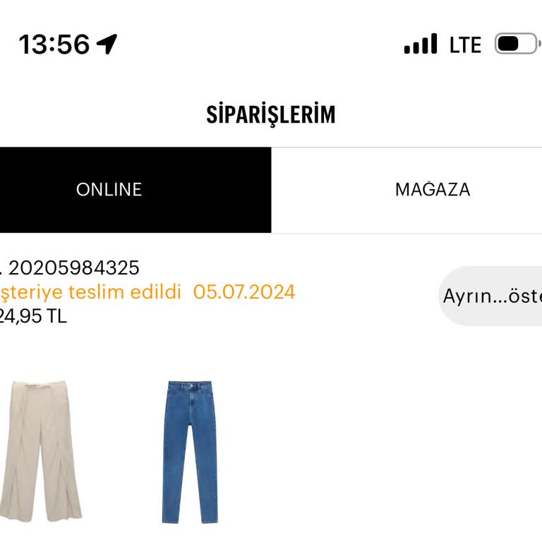 Pull and Bear Ürün Teslim Edildi Diyor Ürünüm Bana Gelmedi