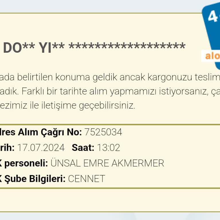 Yurtiçi Kargo İş Bilmezliği Yüzünden Kargom Kaldı.