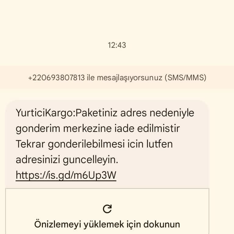 Kargo'dan Gelen SMS