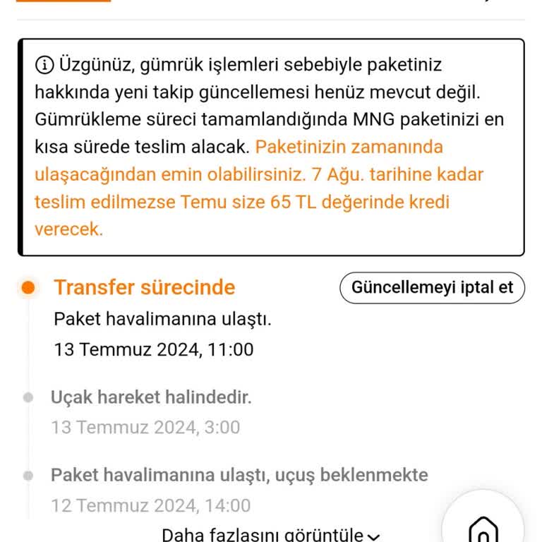Temu Ürünler Elime Ulaşmadı