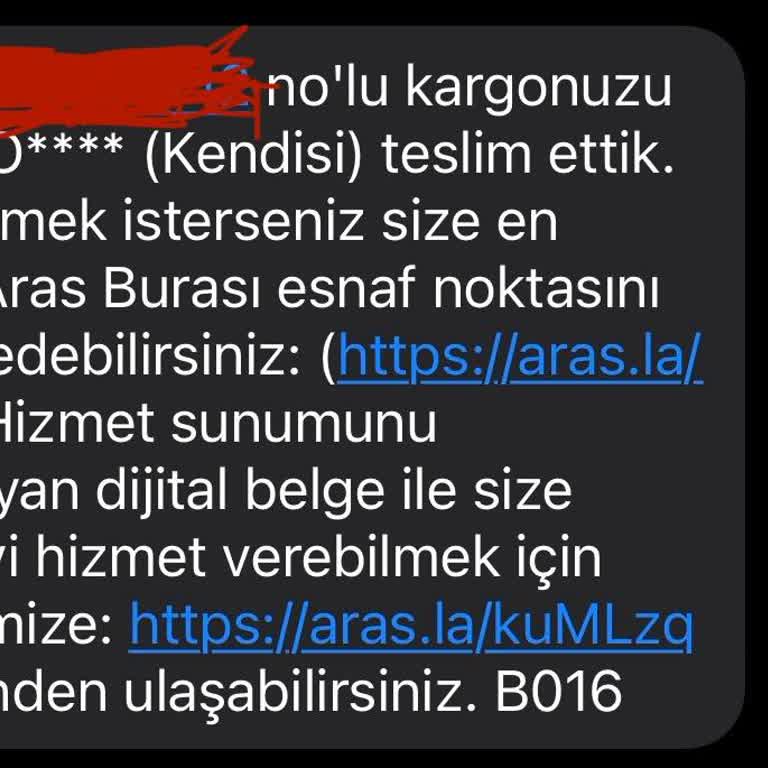 Aras Kargo Esnaf Noktası Doğru Değil