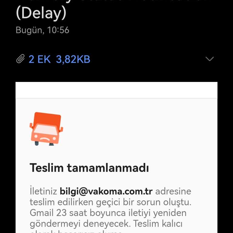 vakoma.com.tr Mailleri Var Ama Gönderiler Geri Dönüyor, İletişim Kurulamıyor...