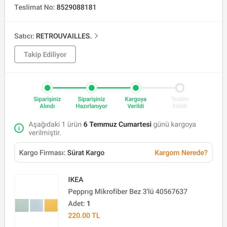 Trendyol'dan Aldığım Ürün Hala Bana Ulaşmadı